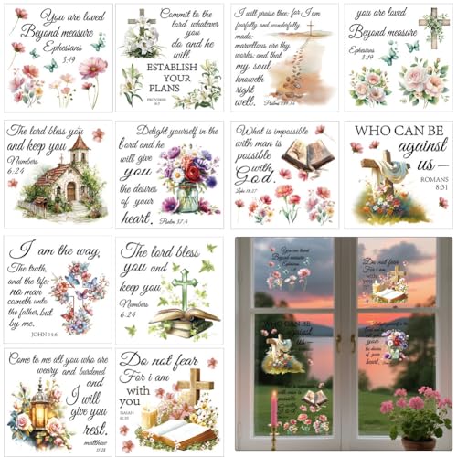 12pcs Vintage Bible Words Rub on Transfers for Crafts and Furniture Bible Theme Transfer Stickers for Wood Furniture Glass Porcelain Fabric 5.51 x 5.51 inches DIY Home Decor Craft Supplies - style: Bible