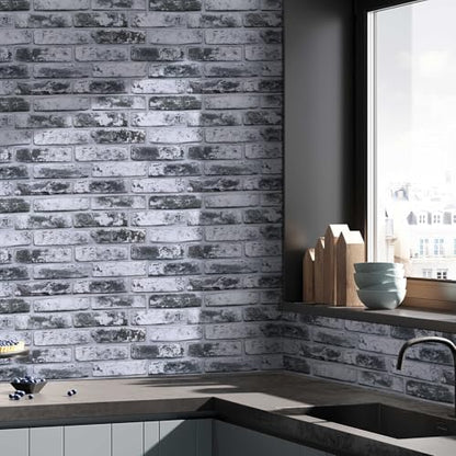 Commomy Faux Brick 3D Wall Panels Peel and Stick 12 pcs of 22.8" x 11.8" - color: Large Brick-B