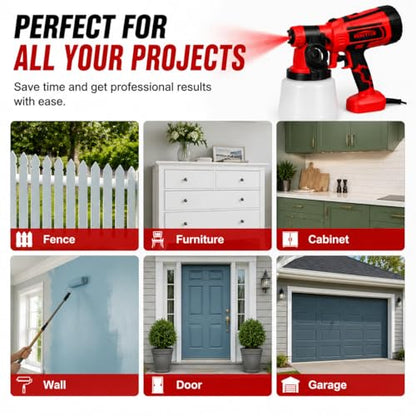 Side-Refill HVLP Paint Sprayer for House Painting