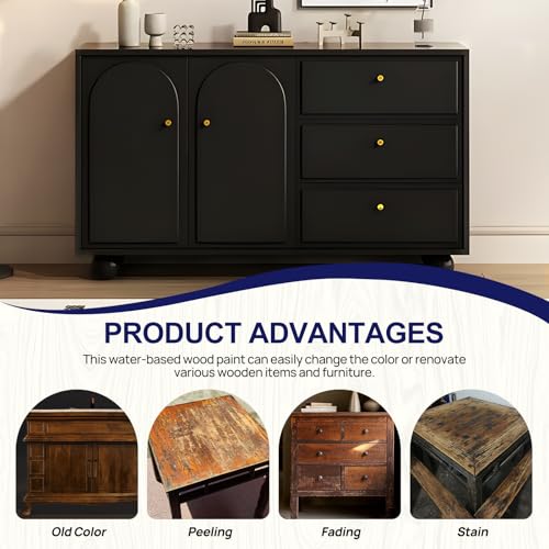 Boncart Wood Furniture Paint Kit - color: Black, size: 5fl.oz