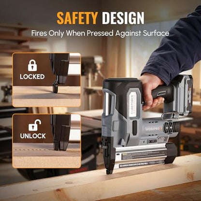 WORKPROX 20V Cordless Brad Nailer Kit, 18 Gauge 2-in-1 Nail & Staple Gun