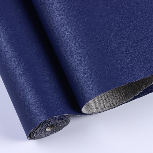 Vinyl Faux Leather Upholstery Fabric,Soft Smooth Surface,Marine Vinyl Faux Leather Sheets,Replacement Renovate for Upholstery Muscle Car,Furniture,Sofa. (Navy-1Y,1 Yard) - color: Navy-1y