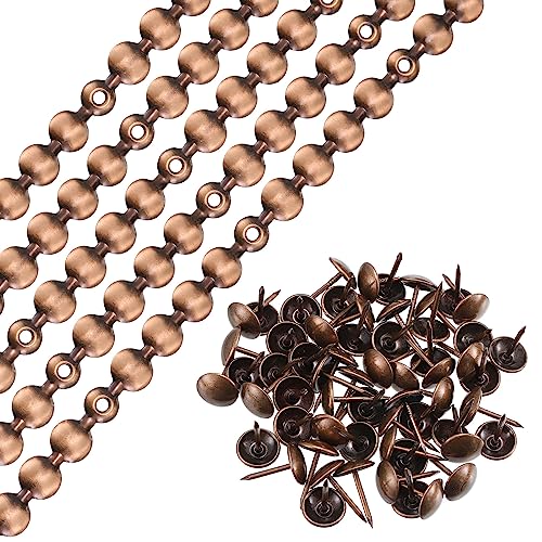 uxcell 5Pcs Upholstery Tacks Strips, 1Meter Glossy Decorative Nail Trims for Sofa Headboard Chair Furniture with Upholstery Nails (11mm Copper) - color: Copper