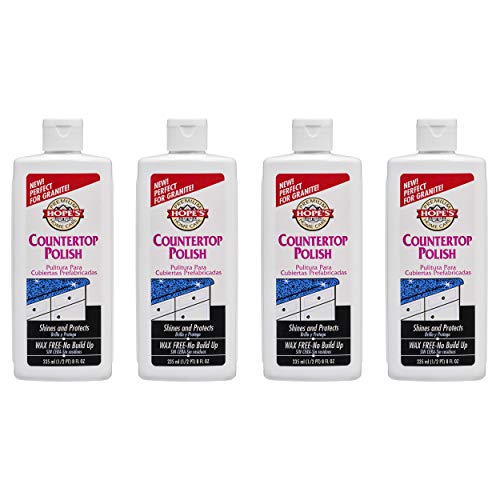 HOPE'S Countertop Restoration Polish, Streak-Free Kitchen Counter Cleaner, No Buildup on Countertops, Quartz, Marble, Corian, Composite, and Granite Polish, 8 Fl Oz, Pack of 4 - style: 8 Fl Oz (Pack of 4)