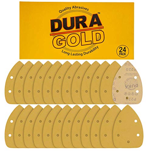 Dura-Gold Mouse Detail Sander Sandpaper Sanding Sheets, 5 Hole, 220 Grit - size: 220-Grit