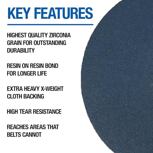 Mercer Industries 410080 Zirconia Cloth Floor Sanding Edger Discs, 7" x 7/8" Hole, Grit 80X (25 pack) - color: Zirconia, size: 7" x 7/8" Hole, style: 80X (25 pack)