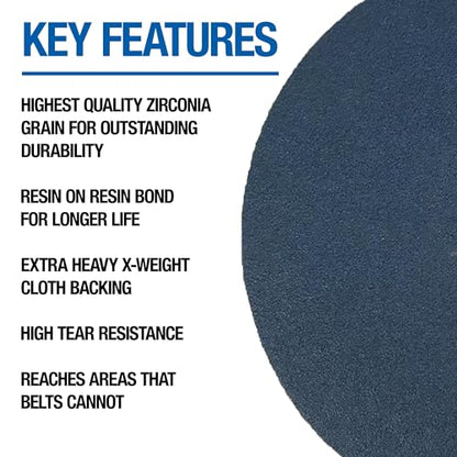 Mercer Industries 410080 Zirconia Cloth Floor Sanding Edger Discs, 7" x 7/8" Hole, Grit 80X (25 pack) - color: Zirconia, size: 7" x 7/8" Hole, style: 80X (25 pack)