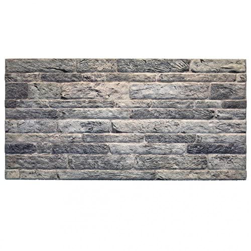 Dundee Deco 3D Wall Panels Faux Brick - Cladding, Light Grey Stone Look Wall Paneling, Styrofoam Facing for Living Room, Kitchen, Bathroom, Balcony, Bedroom, Set of 10, Covers 53 sq ft - color: Light Gray