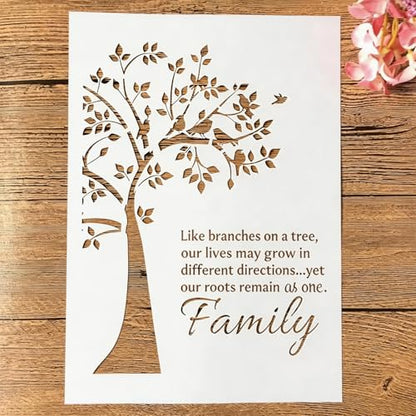 TIAMECH A4 Reusable Family Tree Stencil for Painting - style: Family Tree