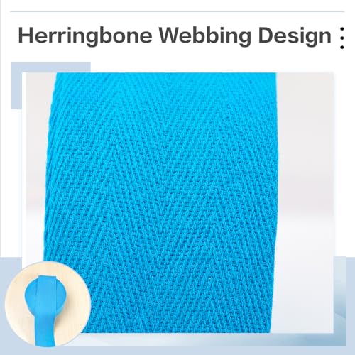 Turquoise 2''Cotton Herringbone Twill Tape 15Yds Binding Trim - color: Turquoise