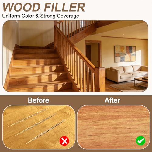 uxcell Wood Repair Kit 4 Color 0.88oz Wood Fillers Furniture Repair Kit - color: Light Walnut, Natural Wood, Grey Oak, Natural Cherry
