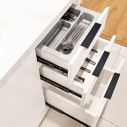 12 Pack Matte Black Edge Cabinet Pulls, Finger Pulls for Cabinets - color: Black-12Pack, size: 5.9in(150mm) Overall Length