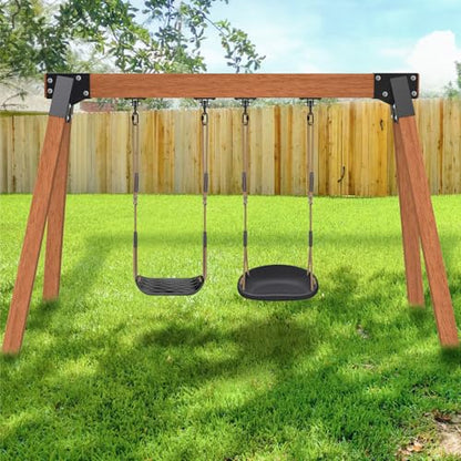 SELEWARE A Frame Swing Set Brackets for 4x4 Legs and 4x6 Beam - color: 2 End Brackets + 4 Swing Hangers