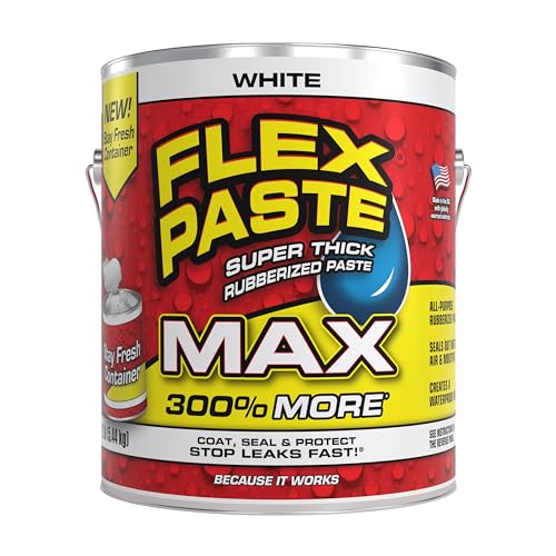 Flex Paste Rubberized Waterproof Sealant Paste, White, MAX, 1-Pack - color: White, size: MAX