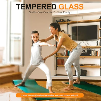 Delma Home Gym Mirror, 70''x24''x2PCS, Silver - size: 70''x24''x2PCS