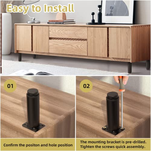 4pcs7"-12"Metal Adjustable Furniture Legs,Adjustable Height Replacement Leg - color: 4pcs 7"-12"