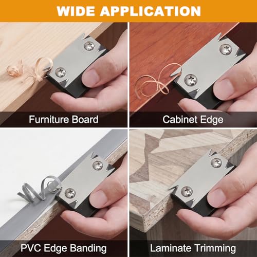 Edge Banding Trimmer with 4 Replacement Blades, Veneer Edge Cutter Planer
