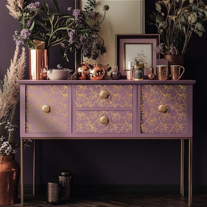 Gold Foil Rub on Transfer for Furniture DTF Transfers for Wood Drawer Decor, Magnolia - style: Magnolia