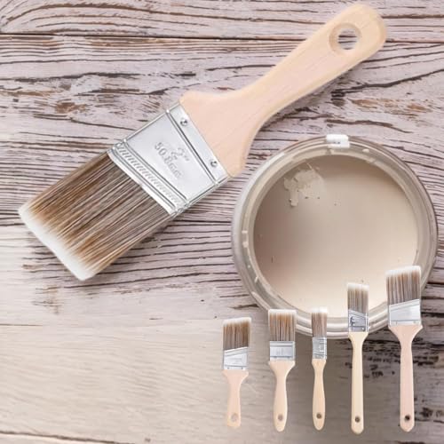 5-Piece Angled Paintbrush Set for DIY Home Improvement Painting Tools, Detail Brushes for Walls, Furniture, Trim, and Crafts - color: 1pcs-beige