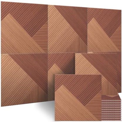 BUBOS 6-Pack Acoustic Panels, Wood Grain Sound Absorbing Panels, 23.6x23.6 - color: Deep Diamond Weave, size: 72 * 48 Inches