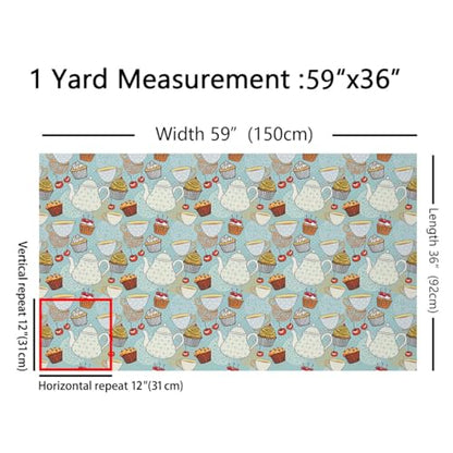 Feelyou Afternoon Tea Upholstery Fabric Soft 1 Yards - color: Multi 04, size: 1 Yard