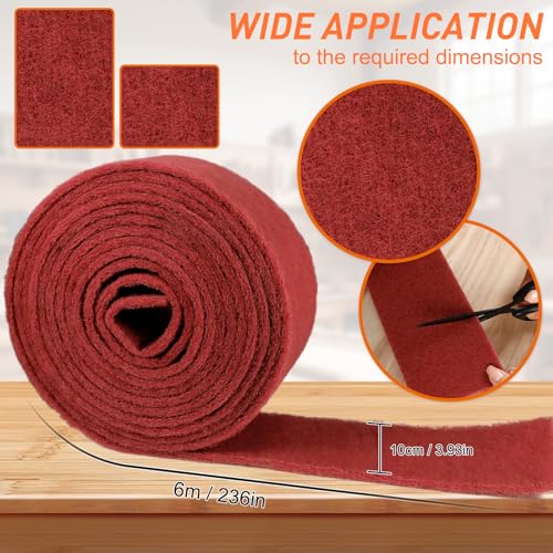 General Purpose Scuff Pads - Cuttable, 6m x 100mm, P240 Grit, Wet/Dry Reusable Sanding Sheets for Paint Prep, Auto Body, Woodworking & DIY