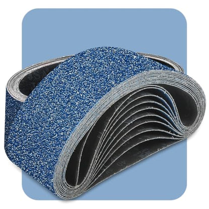 3x21 Inch Sanding Belts 10 Pcs 40 Grits Heavy Duty Belt Sander Zirconia Belt Sander Paper for Wood, Metal, Stainless Steel, Automotive, and Furniture - style: 40 Grits-10 PCS