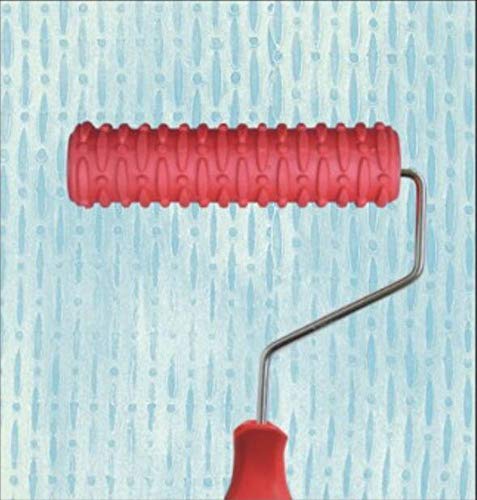 Psivika 7" Art Roller DIY Patterned Paint Roller Wall Painting Pattern Roller Decorative Texture Roller Rubber Roller with Handle for Wall Treatments, Furniture and Cabinetry Finishes (7-GT089) - color: 7-GT089