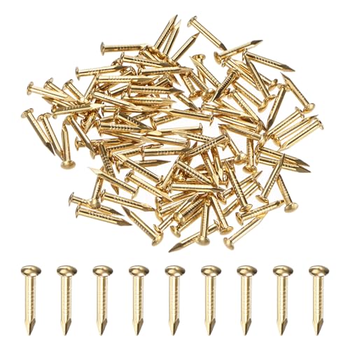 M METERXITY 100-Pack Small Tiny Nails, 2mm x 15mm Brass Precision MIni Nails Hardware Round Head for Wooden/DIY Crafts Decorative/Household Accessories/Picture Hanging - size: 2mm x 15mm