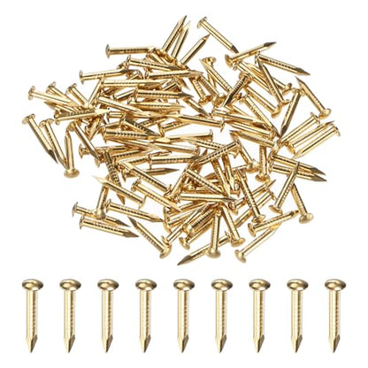 M METERXITY 100-Pack Small Tiny Nails, 2mm x 15mm Brass Precision MIni Nails Hardware Round Head for Wooden/DIY Crafts Decorative/Household Accessories/Picture Hanging - size: 2mm x 15mm