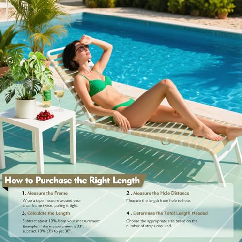 LukLoy 2" Wide 60ft Long Vinyl Straps for Patio Chairs Repairs, Driftwood - color: Driftwood, size: 60 Ft strap + 60 rivets