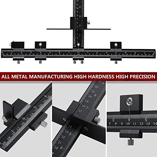 Cabinet Hardware Jig Tool All Aluminum Alloy,Adjustable Drill Guide Template Tool for Installation of Door Drawer Front Knobs Handles and Pulls