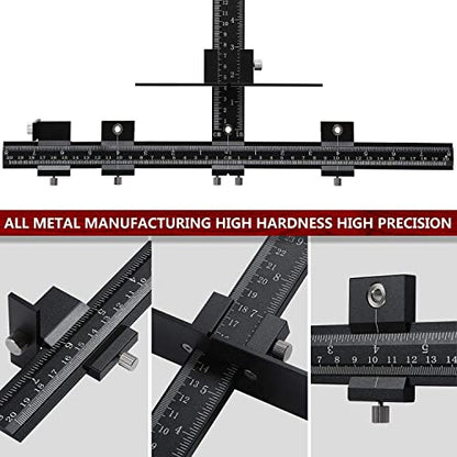 Cabinet Hardware Jig Tool All Aluminum Alloy,Adjustable Drill Guide Template Tool for Installation of Door Drawer Front Knobs Handles and Pulls