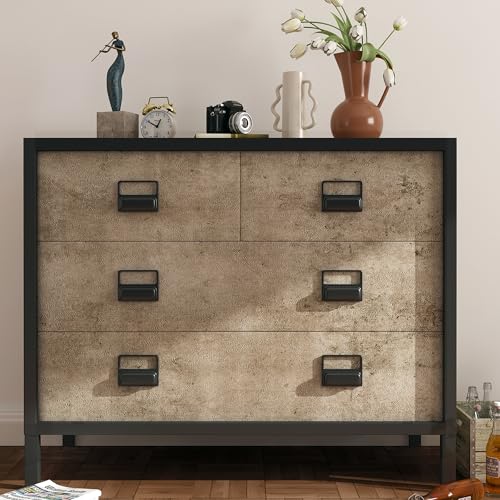 FunStick Brown Concrete Wallpaper Peel and Stick Textured Grunge Metallic Accent Wall Paper for Bedroom Bathroom Self Adhesive Removable Concrete Contact Paper for Walls Countertops Waterproof 15.8x80 - size: 78.8" x 15.8"