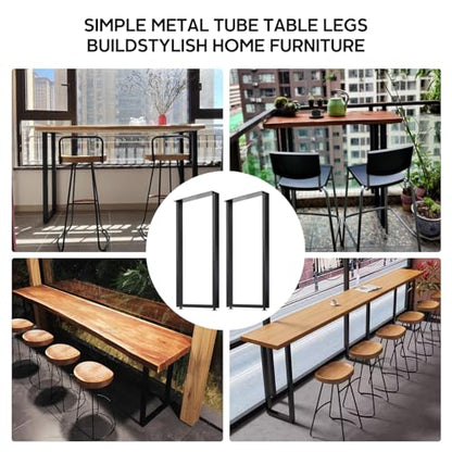 36 Inch Metal Bar Table Legs,DIY Furniture Legs,Black Set of 2. - size: W17.72"*H36"