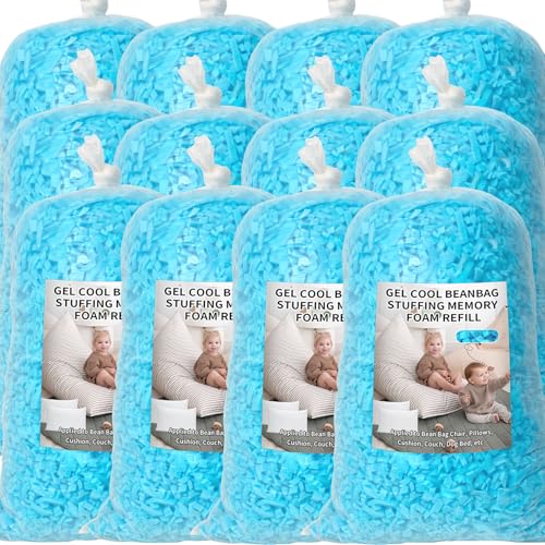 Bean Bag Filler, 60lbs Shredded Memory Foam Fill for Bean Bag Chair - color: Blue, size: 60lbs