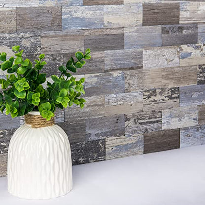 Art3d Peel and Stick Backsplash, Stick on Wall Tile, 10-Pack, Light Rustic - color: Light-gray