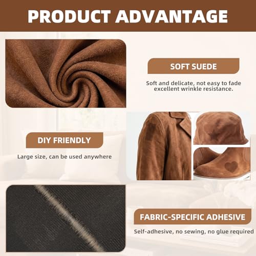 Fabric Repair Patch, Self Adhesive Couch Tape for Cloth Furniture - color: Suede Beige, size: 17X79 Inch