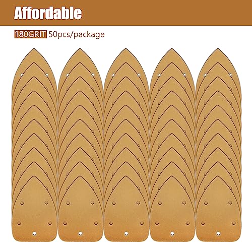 50 Pack Mouse Sander Sandpaper, Sanding Pads for 5.5'' Detail Sanders, Hook and Loop Sandpaper Detail Sander Palm Sander Sandpaper for Wood Furniture Sanding Refinishing (180 Grit) - style: 180 Grit