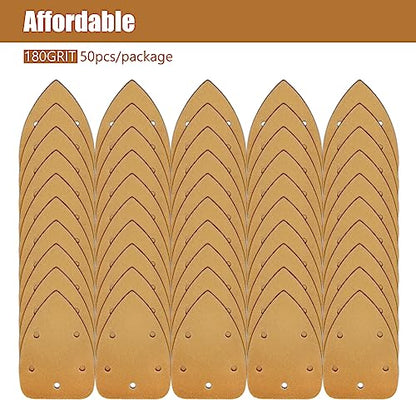 50 Pack Mouse Sander Sandpaper, Sanding Pads for 5.5'' Detail Sanders, Hook and Loop Sandpaper Detail Sander Palm Sander Sandpaper for Wood Furniture Sanding Refinishing (180 Grit) - style: 180 Grit