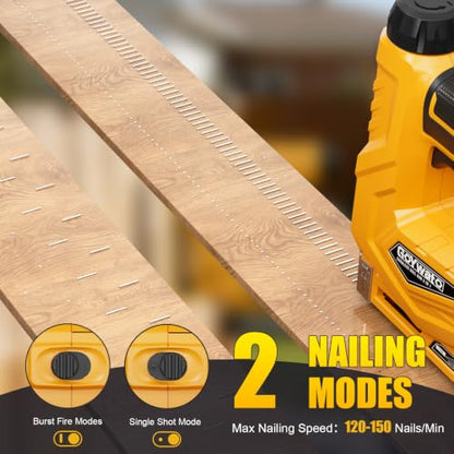 3-In-1 Small 21V Cordless Staple Gun, 18 GA Electric Brad Nailer - color: Light Yellow