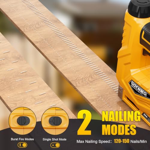 3-In-1 Small 21V Cordless Staple Gun, 18 GA Electric Brad Nailer - color: Yellow