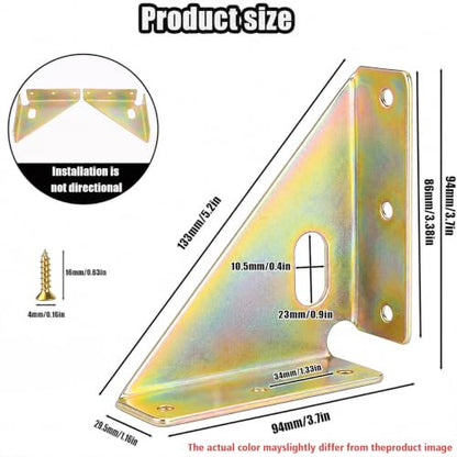 4 Pcs Heavy Duty Gusset Joints, Trapezi Corner Code (Yellow Zinc) - color: 4 Pcs Gusset Joints (Yellow Zinc)
