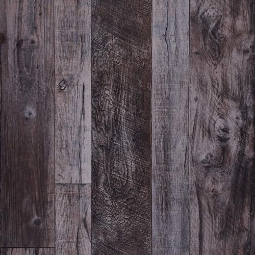 WENMER Grey Wood Peel and Stick Shiplap Self Adhesive Wallpaper - 17.71" x 236" Wood Plank Wallpaper for Countertop, Cabinet, Shelf, Drawer, Wall, Door - color: Deep Gray, size: 17.7" x 236"