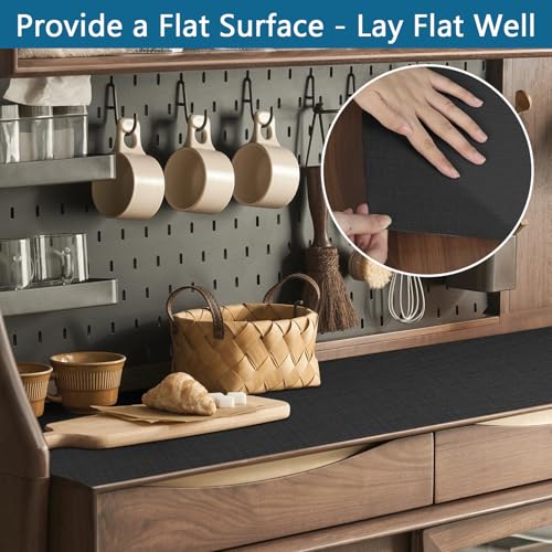 Self Adhesive Shelf Liner, 11.8" x 118.1" Peel and Stick Drawer Liner Black - color: Black, size: 11.8"W x 118.1"L