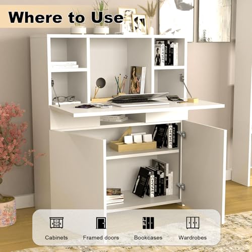 Probrico Full Overlay Soft Close Clip On Face Frame Mounting Cabinet Hinges, Nickel Plated Door Hinges, Concealed Screws 105 Degree Kitchen Cabient Hinges, 4 Pair