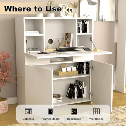 Probrico Full Overlay Soft Close Clip On Face Frame Mounting Cabinet Hinges, Nickel Plated Door Hinges, Concealed Screws 105 Degree Kitchen Cabient Hinges, 4 Pair