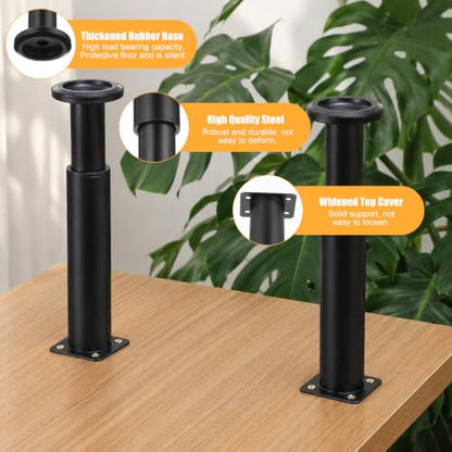4 Pcs Adjustable Furniture Legs, Metal Support Legs for Bed Frame, Cabinet, Sofa, Carbon Steel, 7.08-13 Inch