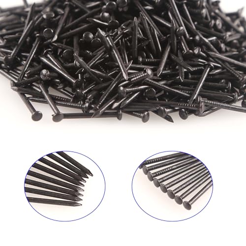 newlng 500PCS Small Nail Round Head Tiny Nails String Art Nails Hand-Made Hardware Accessories Fasteners Mini Nail 1.5mm X 25mm/0.06"X1"(DXL) Black - color: Black1.5*25mm