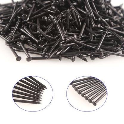 newlng 500PCS Small Nail Round Head Tiny Nails String Art Nails Hand-Made Hardware Accessories Fasteners Mini Nail 1.5mm X 25mm/0.06"X1"(DXL) Black - color: Black1.5*25mm